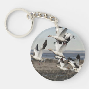 Flying Snow Geese Sleutelhanger