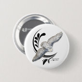 Flying Snowy Owl Ronde Button 5,7 Cm (Voorkant /achterkant)