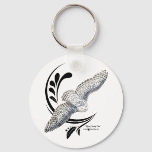 Flying Snowy Owl Sleutelhanger