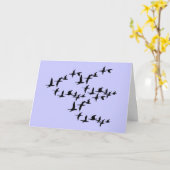 Flying South Geese Greeting Card Kaart (Gele Bloem)