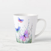 Flying Spring Butterflies Latte Mok (Rechts)