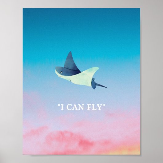 Flying Stingray Poster (Voorkant)