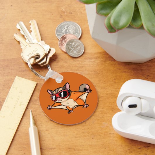 Flying Sugar Glider With Red Goggles Sleutelhanger (Bureau)