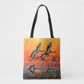 Flying Sunset Birds Canvas tas (Voorkant)