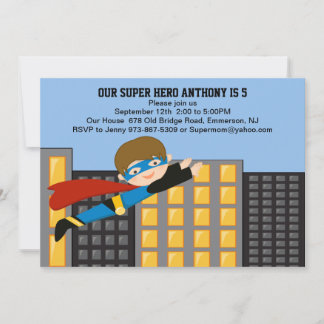 Flying Super Hero Boys Uitnodiging