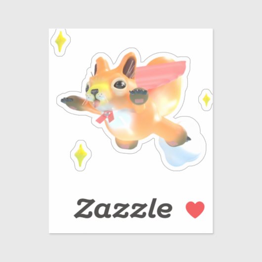 Flying super-squirrel and stars sticker (Vel)