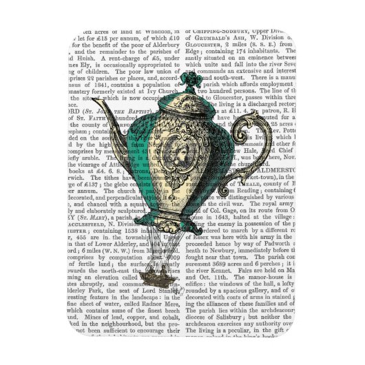 Flying Teapot 1 Green and Yellow Magneet (Verticaal)