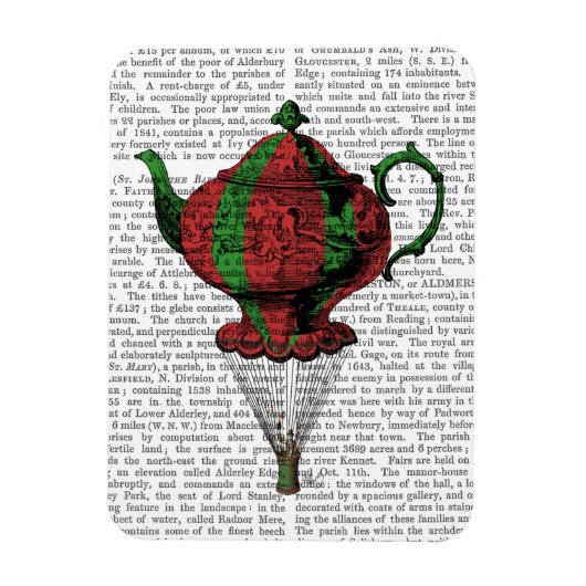 Flying Teapot 2 Red en Green Magneet (Verticaal)