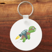 Flying Turtle with a Jetpack Sleutelhanger (Voorkant)