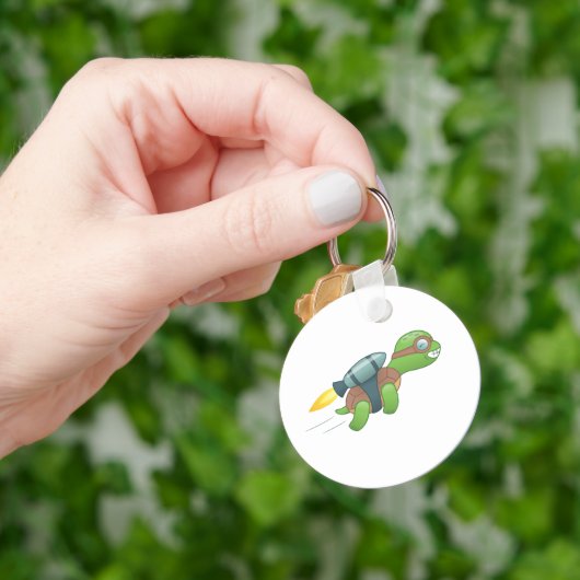 Flying Turtle with a Jetpack Sleutelhanger (Hand)