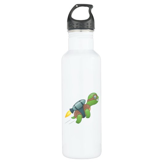 Flying Turtle with a Jetpack Waterfles (Voorkant)