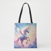 Flying Unicorn Bright Rainbow Clouds Illustration  Draagtas (Voorkant)