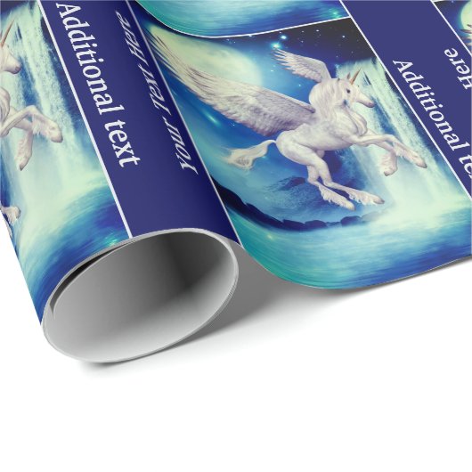 Flying Unicorn Fantasy Horse Personalized Cadeaupapier (Rol Hoek)