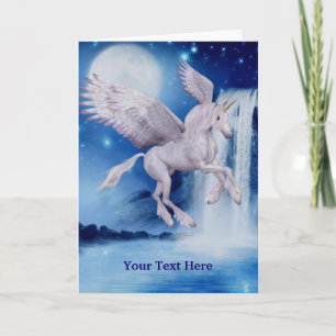 Flying Unicorn Fantasy Horse Photo Card Kaart