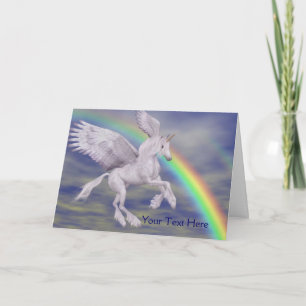 Flying Unicorn Rainbow Fantasy Art-fotokaart Kaart