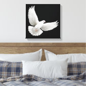 Flying White Dove verpakt Canvas Afdruk (Insitu (Slaapkamer))