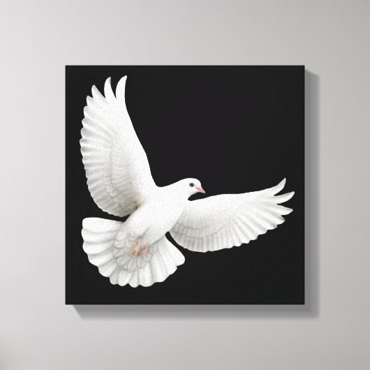 Flying White Dove verpakt Canvas Afdruk (Voorkant)