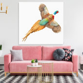 Flying Wild Ringneck Fazant Verpakt Canvas (Insitu (Woonkamer))