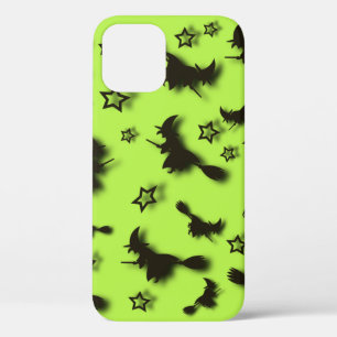 Flying witch among stars at Halloween night 3D iPhone 12 Hoesje