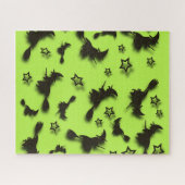 Flying witch among stars at Halloween night 3D Legpuzzel (Horizontaal)