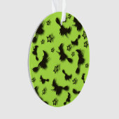 Flying witch among stars at Halloween night 3D  Ornament (voorkant)