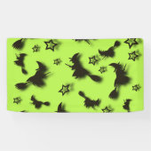 Flying witch among stars at Halloween night 3D Spandoek (Horizontaal)