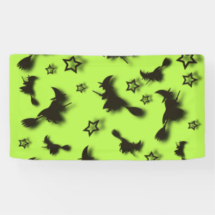 Flying witch among stars at Halloween night 3D Spandoek