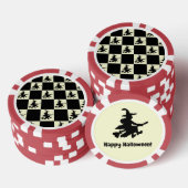 Flying Witch Black & Yellow Checkered Poker Chips (Opstapeling)