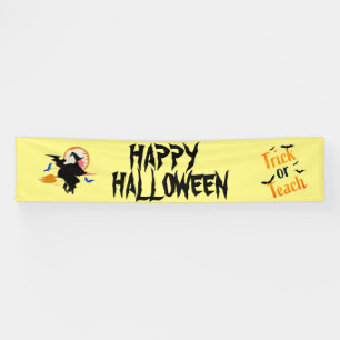 Flying Witch Halloween Party Banner