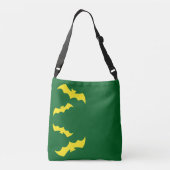 Flying Yellow Halloween Bats Crossbody Tas (Achterkant)