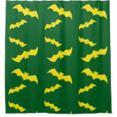 Flying Yellow Halloween Bats Douchegordijn (Voorkant)