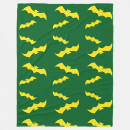 Flying Yellow Halloween Bats Fleece Deken