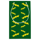 Flying Yellow Halloween Bats Klein Cadeauzakje (Achterkant)