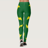 Flying Yellow Halloween Bats Leggings (Achterkant)