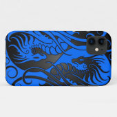 Flying Yin Yang Dragons - blauw en zwart Case-Mate iPhone Case (Achterkant (horizontaal))