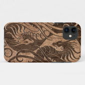 Flying Yin Yang Dragons with Wood Grain Effect Case-Mate iPhone Case (Achterkant (horizontaal))