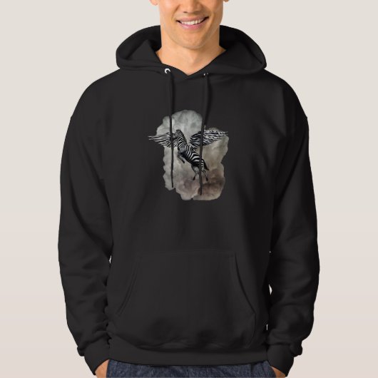 Flying Zebra in Storm Clouds Hoodie (Voorkant)