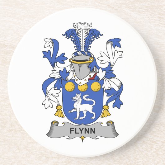 Flynn Family Crest Zandsteen Onderzetter (Voorkant)