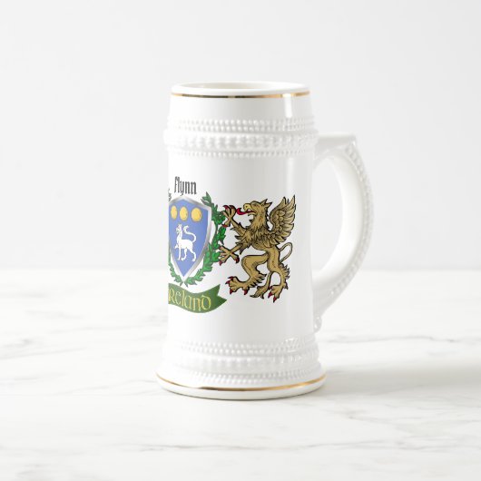 Flynn/O'Flynn Irish Shield Beer Stein Bierpul (Voorkant rechts)