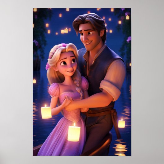 Flynn & Rapunzel Tangled Couple Poster (Voorkant)