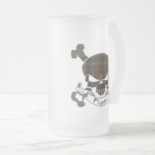 Flynn Tartan Skull-Mok Matglas Bierpul (Voorkant rechts)