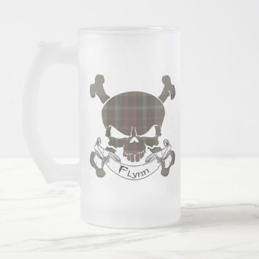 Flynn Tartan Skull-Mok Matglas Bierpul (Links)