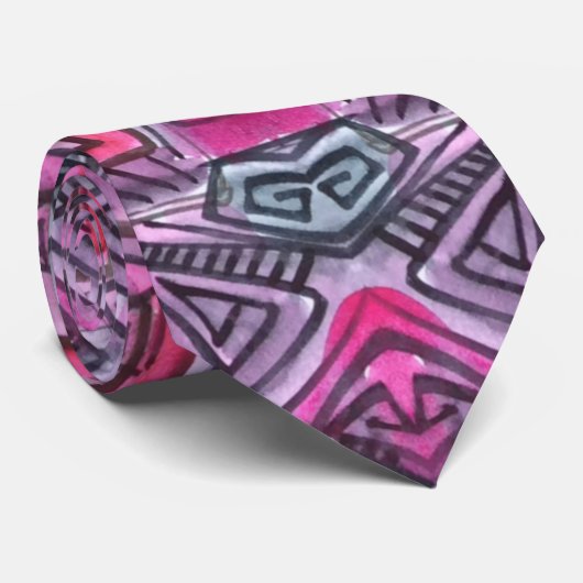 Flyover Abstract Waterverf Stropdas (Opgerold)