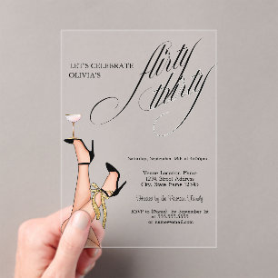 Flyrty Thirty High Heels Cocktail 30ste Acryl Uitnodigingen