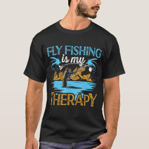 Flyvissen is mijn therapie Fly Angelen Vis jagen T-shirt