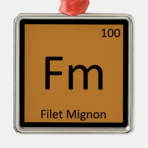 Fm - Filet Mignon Scheikunde Periodiek Systeem Sym Metalen Ornament