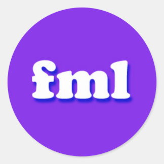 FML Internet-tekstberichtfrase Ronde Sticker