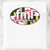 FML Maryland Flag Decal Ovale Sticker (Tas)