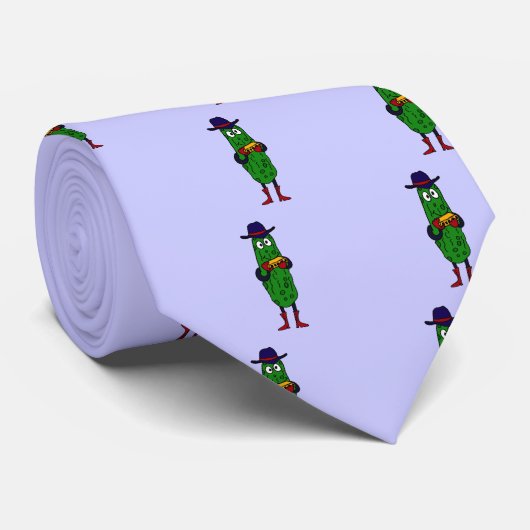 FN- Funny Pickle Palling Harmonica Cartoon Stropdas (Opgerold)