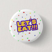 FNaF Chica Button - "LATEN WE ETEN!!" ventilatorpe (Voorkant)